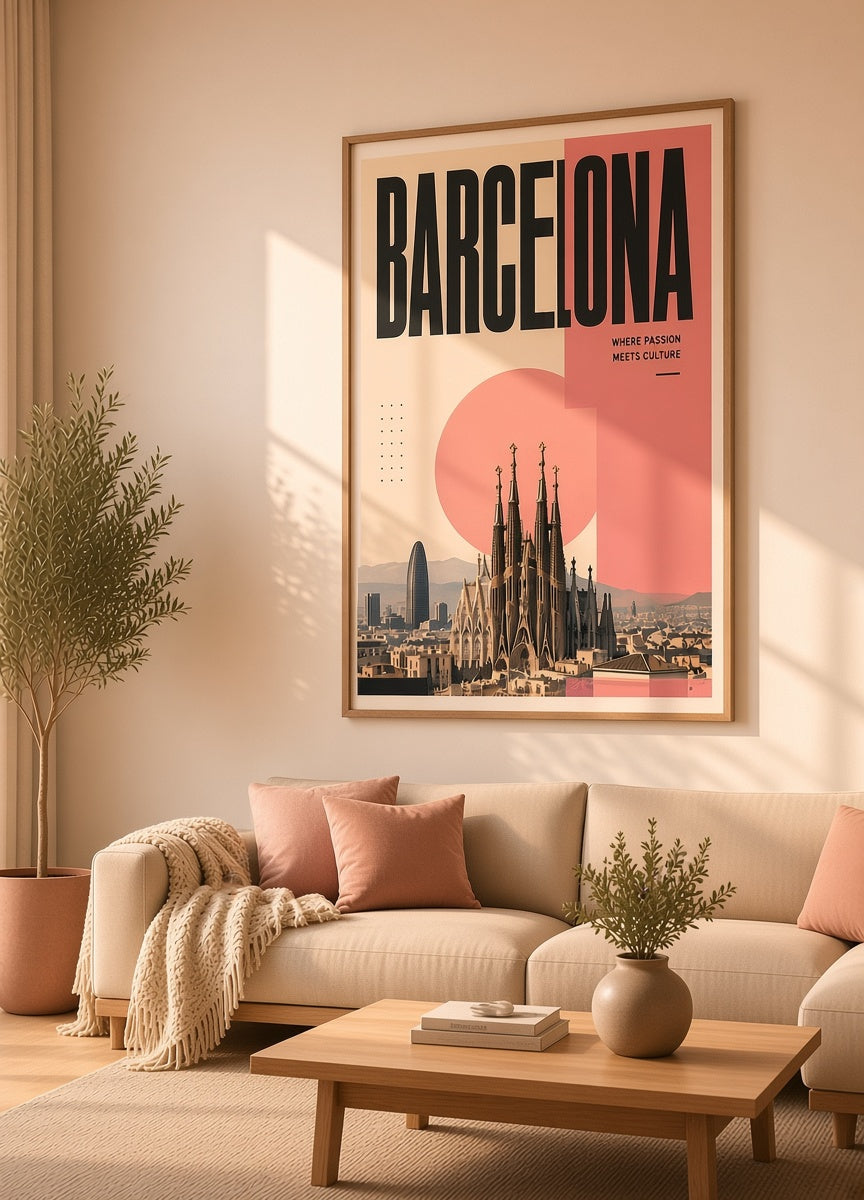 Affiche Barcelone - vue rapprochée du rendu et des finitions