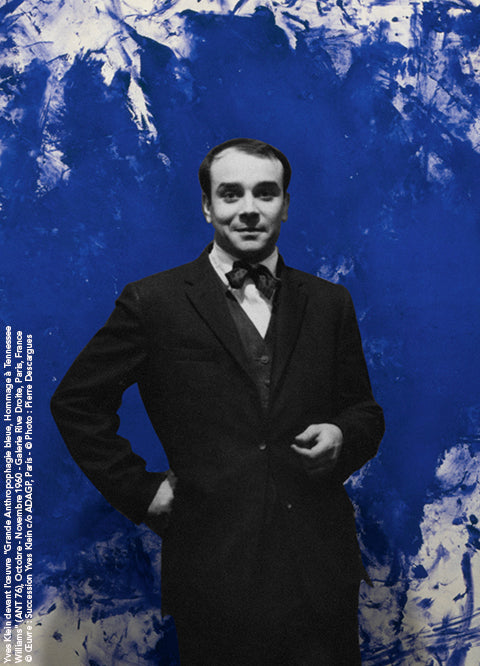 Affiche art contemporain bleu, decoration murale intense