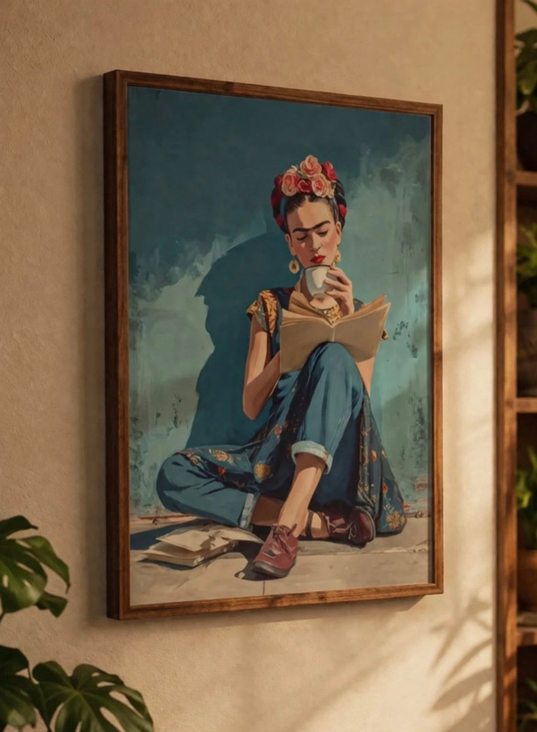 Poster Frida Kahlo encadre, decoration murale salon