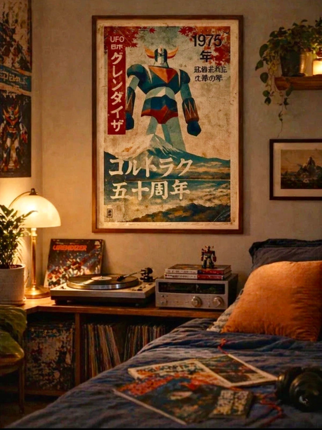 Affiche encadree avec plantes vertes, decoration murale vivante