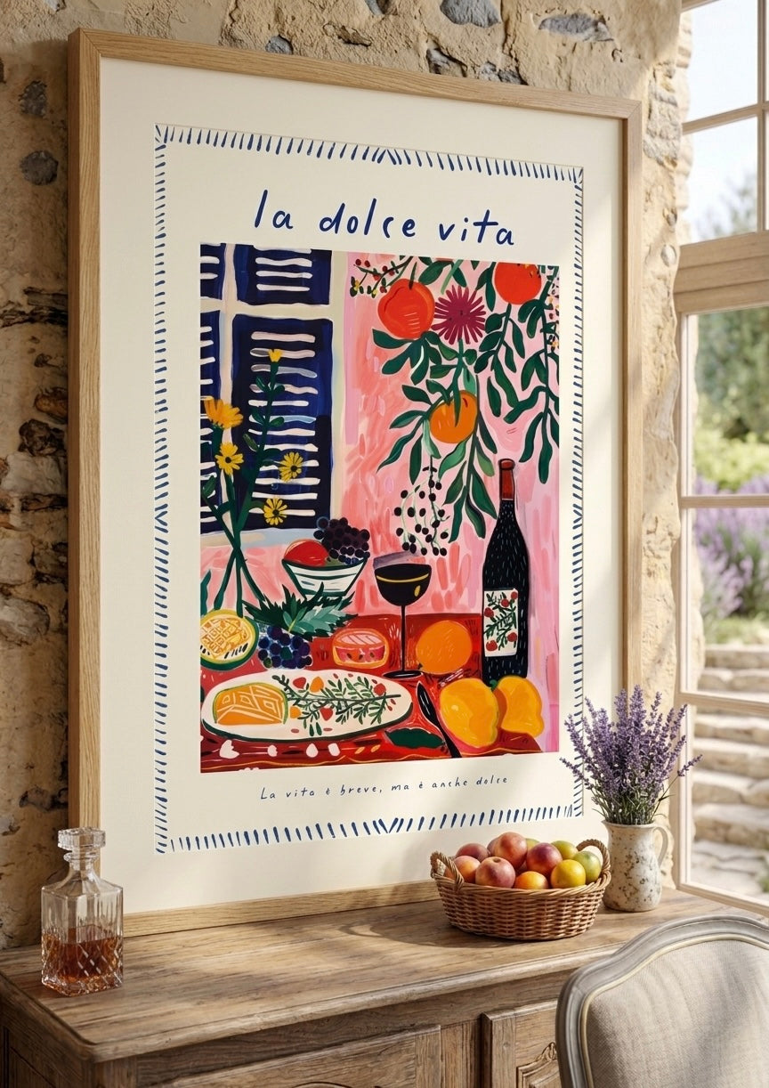Affiche encadree dans une entree, decoration murale couloir