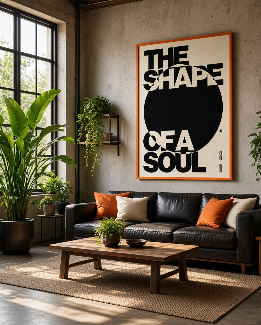 Affiche The Shape of a Soul encadrée en situation sur mur intérieur