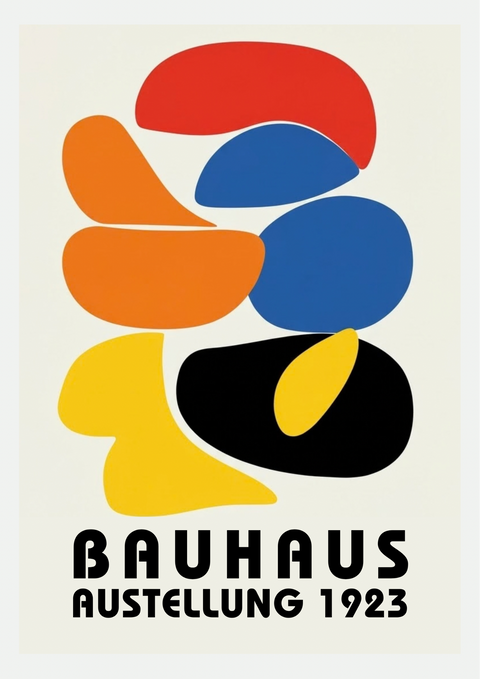Bauhaus 1923 – Affiche Formes Organiques Colorées