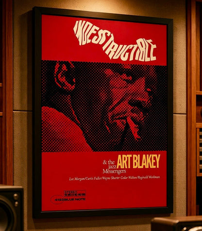 Détail du tirage de l'affiche Art Blakey Indestructible, qualité du papier et des couleurs