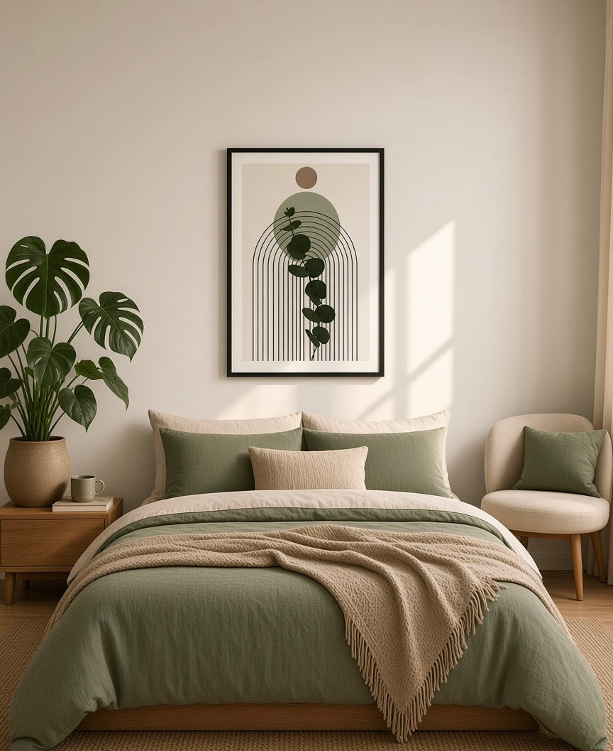 Gros plan sur le papier et les détails d'impression de l'affiche Fougère verte n°4
