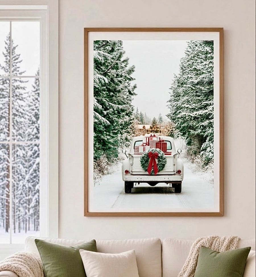 Sapin dans la Neige Profonde – Affiche Photo Hiver