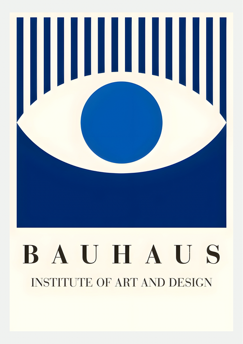 Œil Bauhaus Bleu – Affiche Institute of Art and Design
