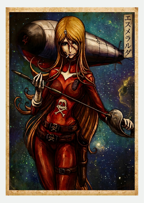 Esmeralda – Affiche Pirate de l'Espace Anime Vintage