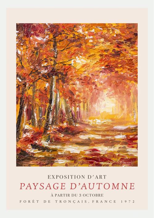 Forêt de Tronçais en Automne – Affiche Peinture à l'Huile