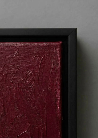 Gros plan sur la toile encadrée Portrait au Chapeau de Paille, texture de la toile et finition du cadre