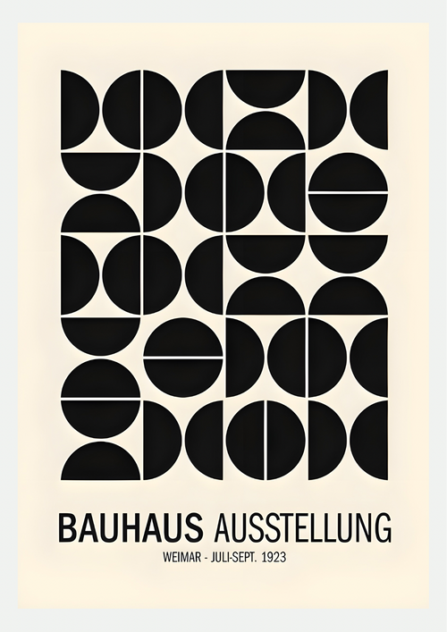 Bauhaus Weimar 1923 – Affiche Demi-Cercles Noirs