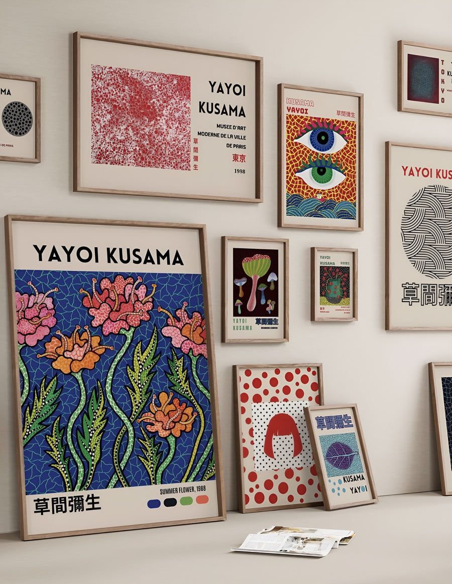 Affiche Yayoi Kusama – Give Me Love, Portraits et Motifs Colorés