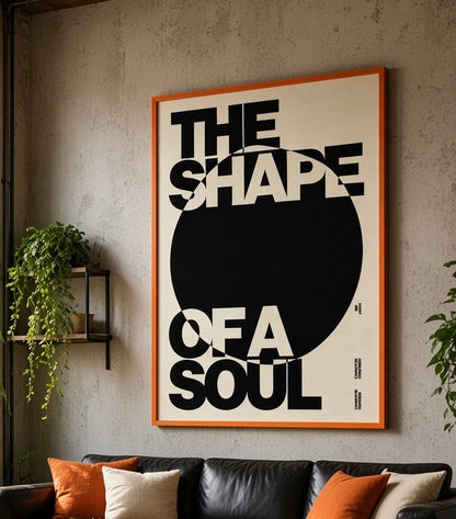 Affiche The Shape of a Soul gros plan sur la typographie et le cercle noir