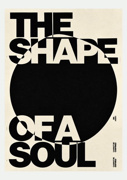Affiche The Shape of a Soul - visuel principal typographique noir et crème