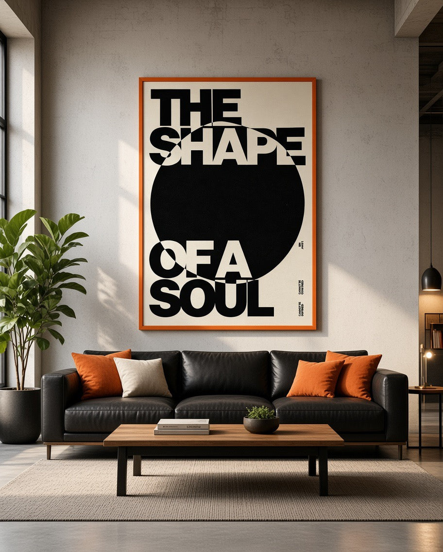 Affiche The Shape of a Soul détail du contraste noir et crème
