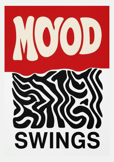 Mood Swings – Affiche Typographique Rouge et Noir