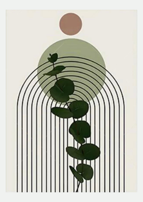 Eucalyptus Illustré – Affiche Botanique Vert et Rose Poudré