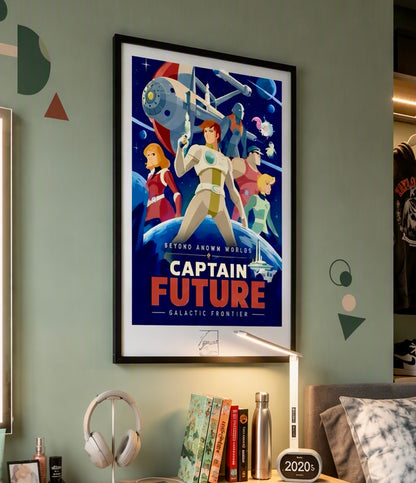 Gros plan sur l'impression et le papier de l'affiche Capitaine Flam