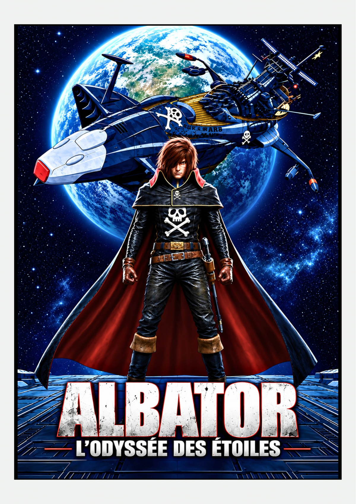 Affiche Albator L'Odyssée des Étoiles, anime, présentée seule sur fond neutre