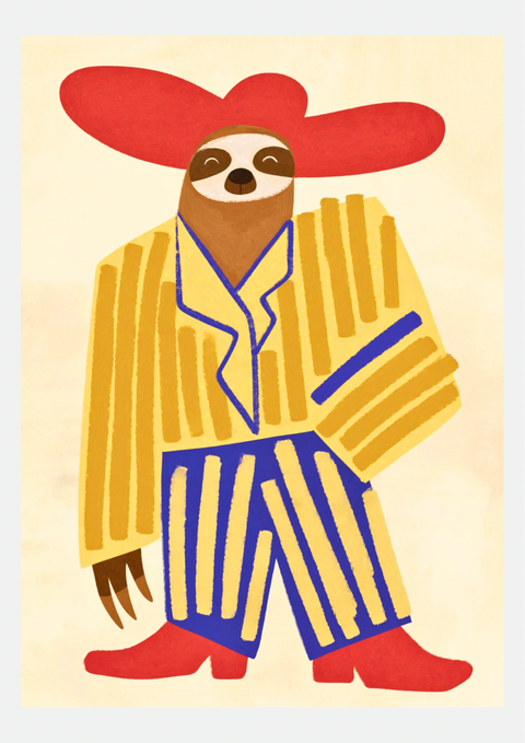 Paresseux Danseur – Affiche Illustration Enfant