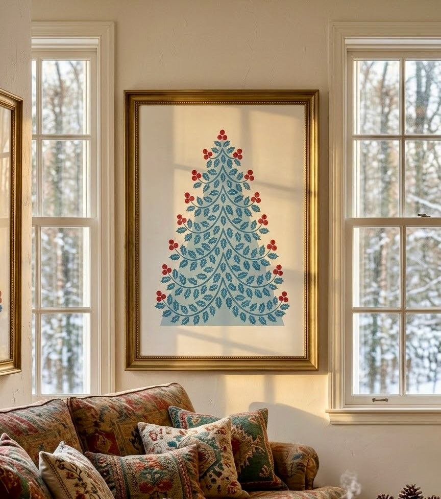 Sapin dans la Neige Profonde – Affiche Photo Hiver