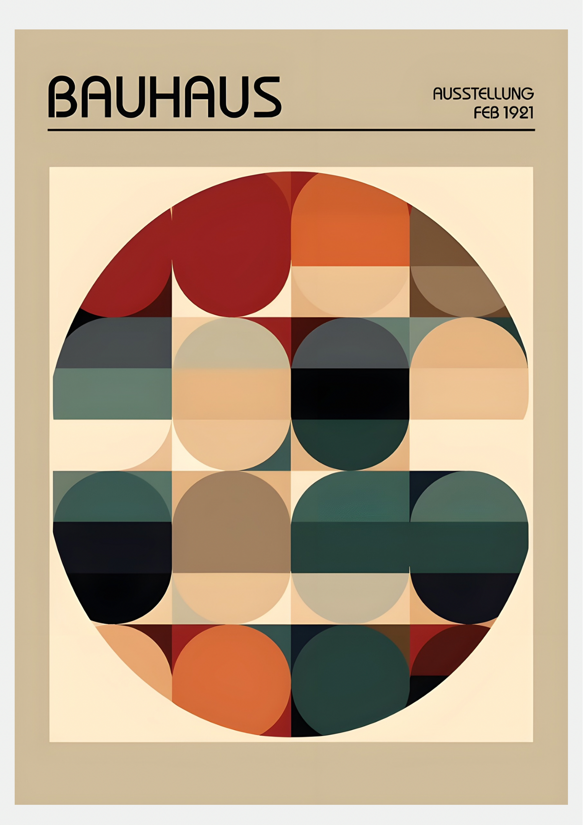Affiche Bauhaus 1921, poster exposition design allemand