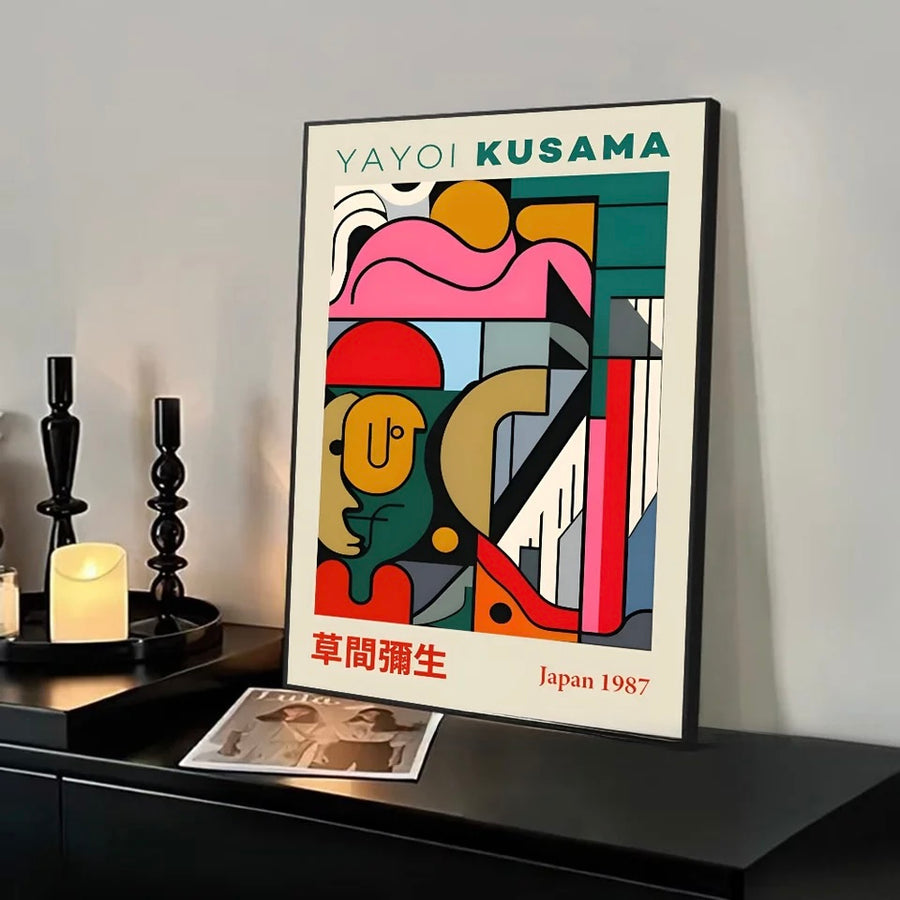 Affiche Yayoi Kusama – Give Me Love, Portraits et Motifs Colorés
