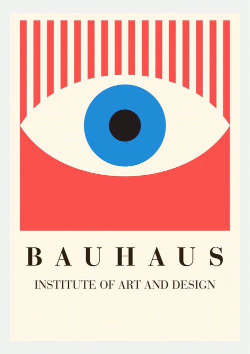 Œil Bauhaus Rouge – Affiche Institute of Art and Design
