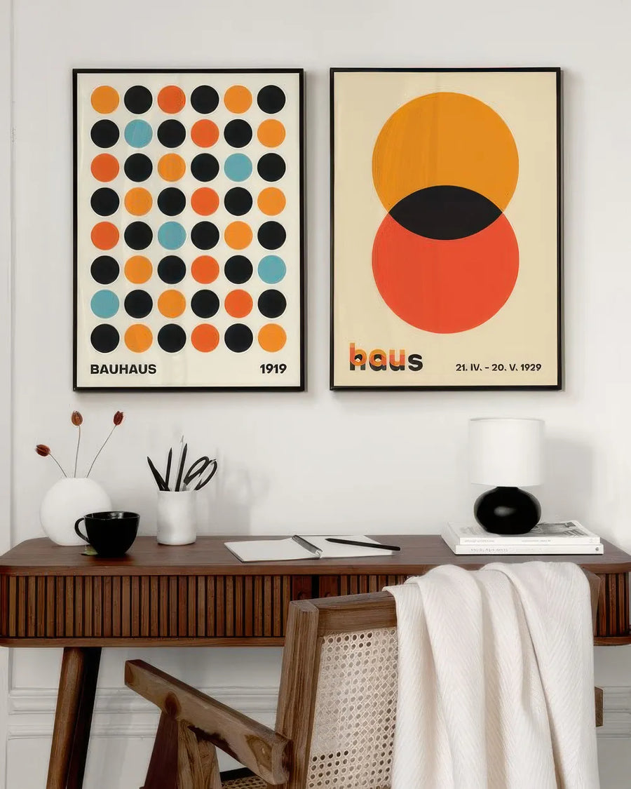 Bauhaus Weimar 1923 – Affiche Demi-Cercles Noirs