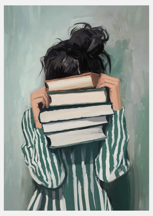 Affiche Femme Livres – Poster Lecture Minimaliste
