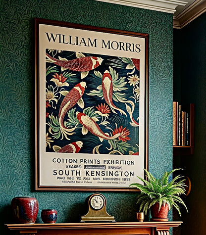 Affiche William Morris – Poster Exposition Cotton Prints Koï
