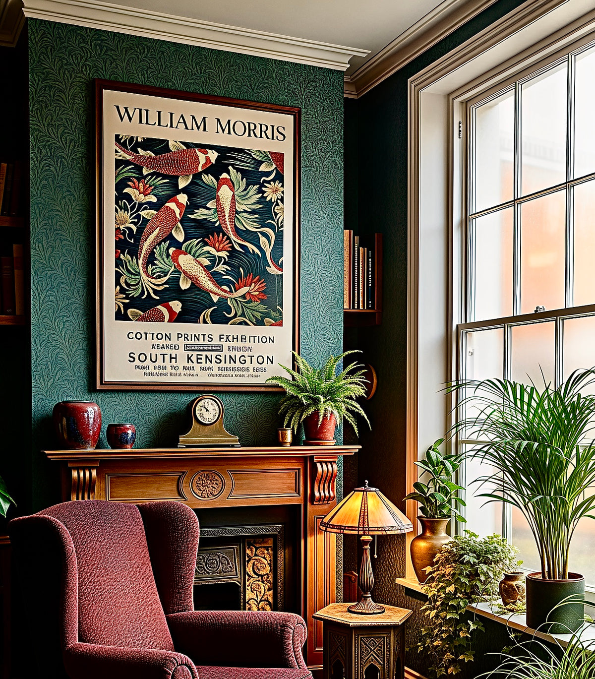 Affiche William Morris – Poster Exposition Cotton Prints Koï