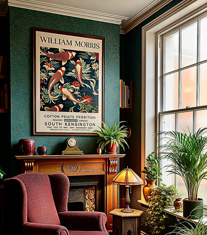 Affiche William Morris – Poster Exposition Cotton Prints Koï