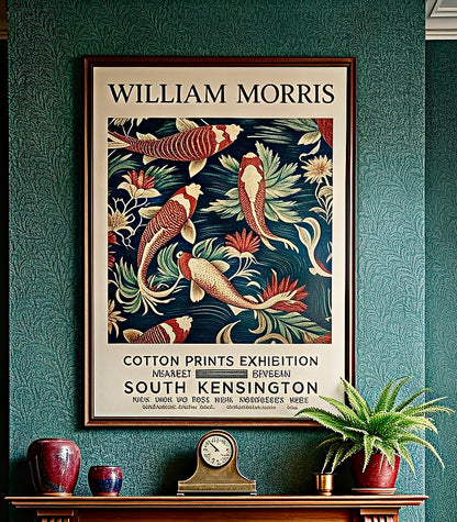 Affiche William Morris – Poster Exposition Cotton Prints Koï