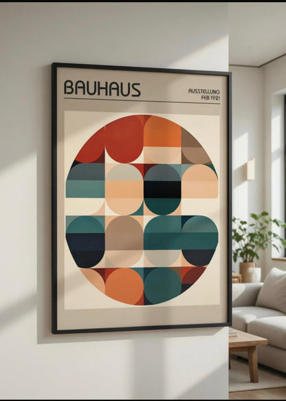 Poster Bauhaus 1921 encadré, décoration murale salon