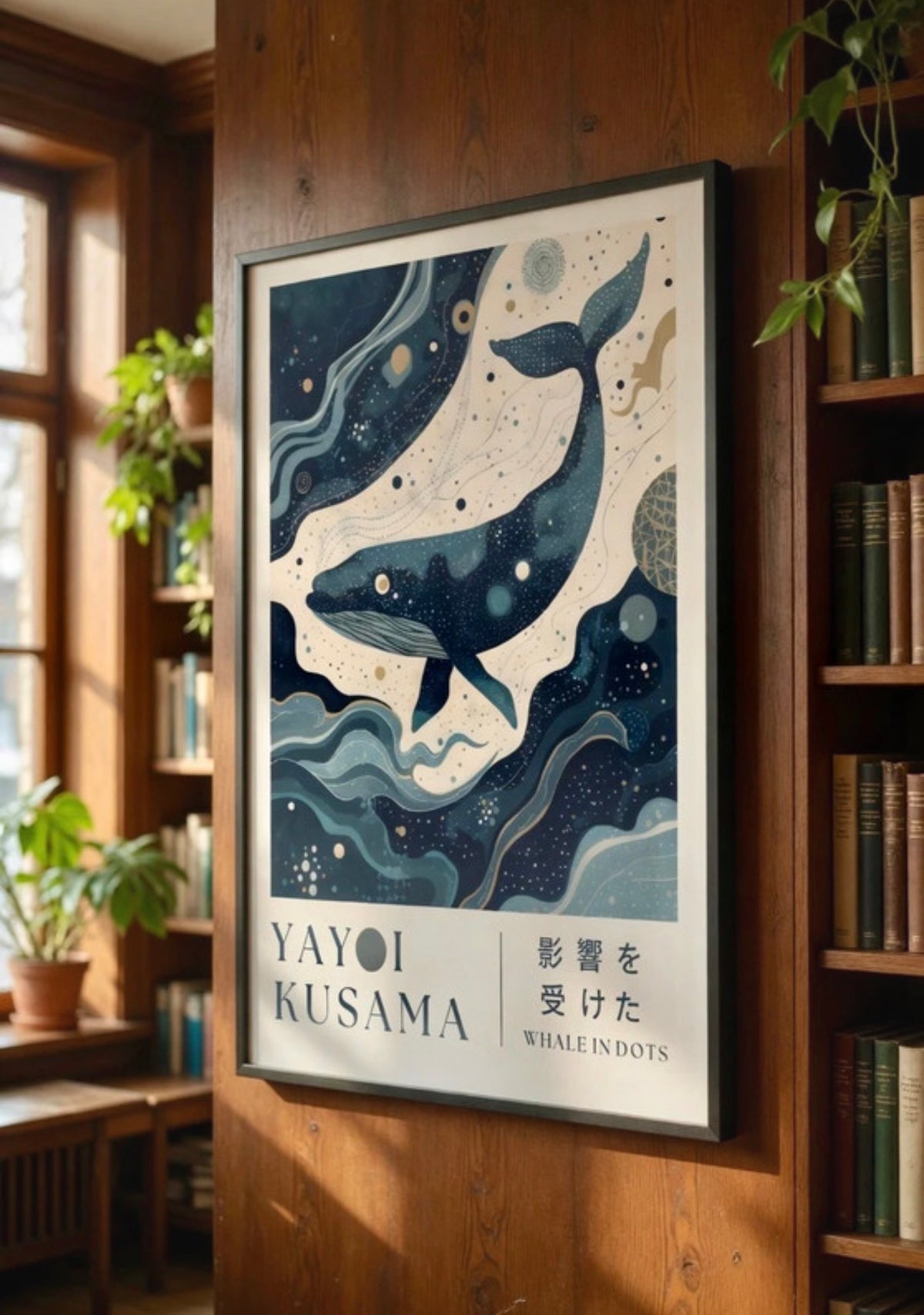 Affiche baleine céleste sans cadre, vue d'ensemble sur fond neutre