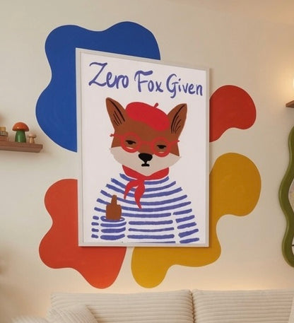Autre angle de l'affiche renard encadrée