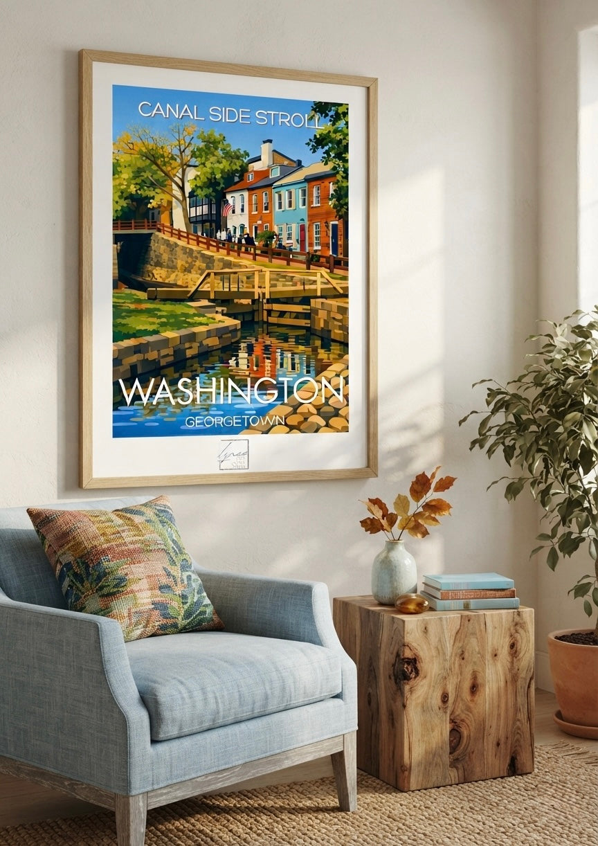 Affiche Washington Canal Georgetown, second angle en situation