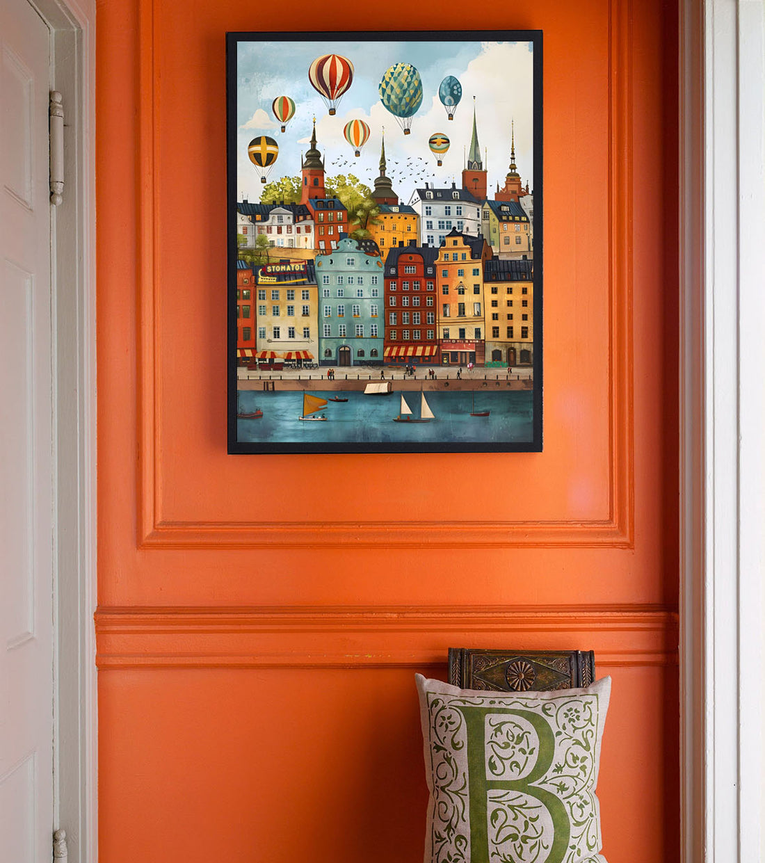 Affiche Stockholm encadrée en situation dans un intérieur