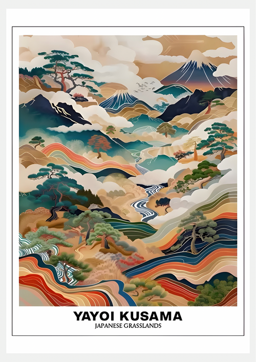 Affiche Yayoi Kusama – Japanese Grasslands