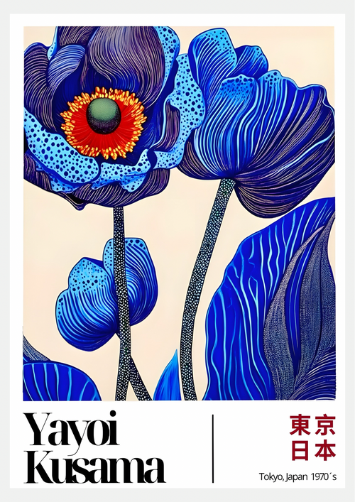 Yayoi Kusama – Pavot Bleu Éclatant Botanique
